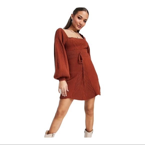 NWT FREE PEOPLE x REVOLVE Emmaline Long Sleeve Open Back Sweater Mini Dress XL - Picture 6 of 11